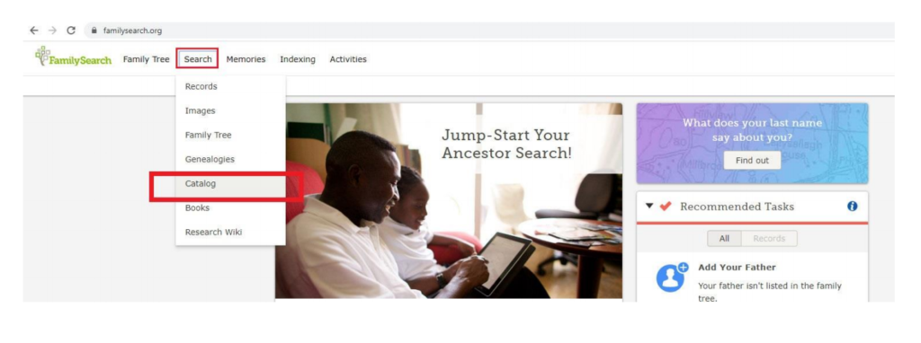 Portal Family Search.org