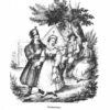 Ilustracja z „Przyjaciela Ludu czyli Tygodnik przedłużonych i pożytecznych wiadomości” przedstawia cztery osoby w tradycyjnych polskich strojach: para idzie ramię w ramię na pierwszym planie, podczas gdy inny mężczyzna gra na instrumencie muzycznym obok siedzącej kobiety. W tle widać drzewa i domek.