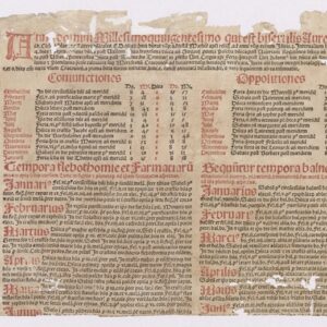 2. Almanach Cracoviense ad a. 1500. [Leipzig: Wolfgang Stöckel], [około 1500]. pl°. Sygnatura BUP Inc. 370. (fot. K. Skibniewski).