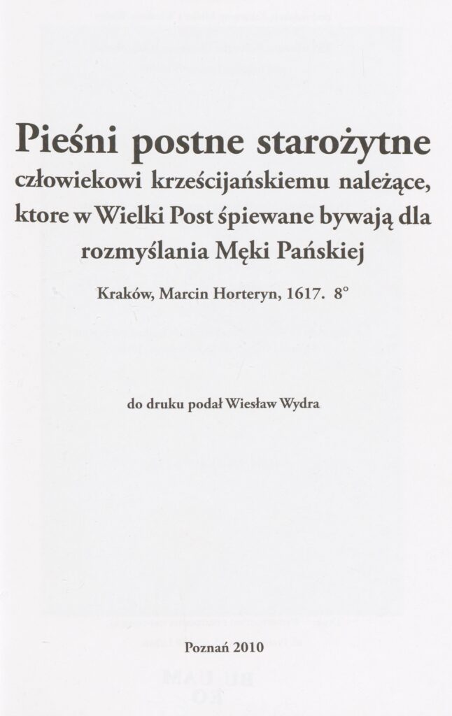 Libri librorum Pieśni postne