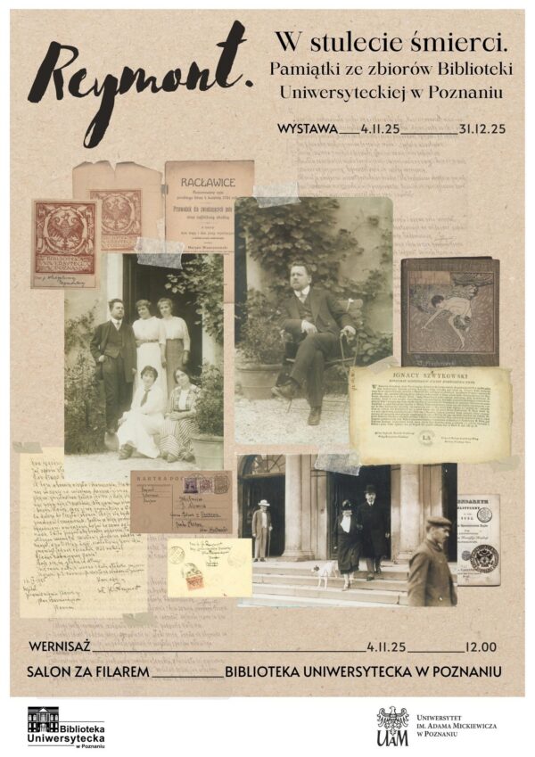 plakat: wernisaż wystawy "Reymont. W stulecie śmierci"