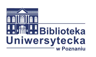 Logo przedstawiające niebieski kontur budynku oraz napis „Biblioteka Uniwersytecka w Poznaniu”.